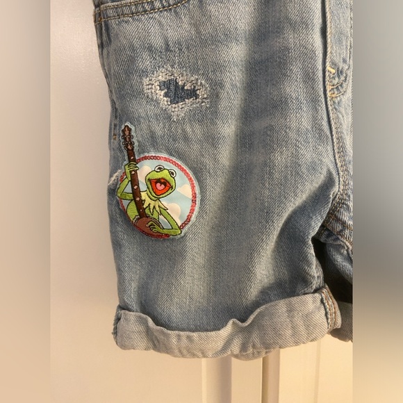 Gap kids distressed overall shorts, size M - Picture 4 of 5